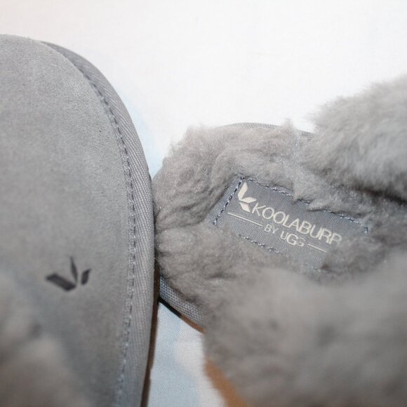 UGG KOOLABURRA WOMEN'S SUEDE FUR LINED SLIPPERS GRAY SZ 9 - Picture 3 of 4